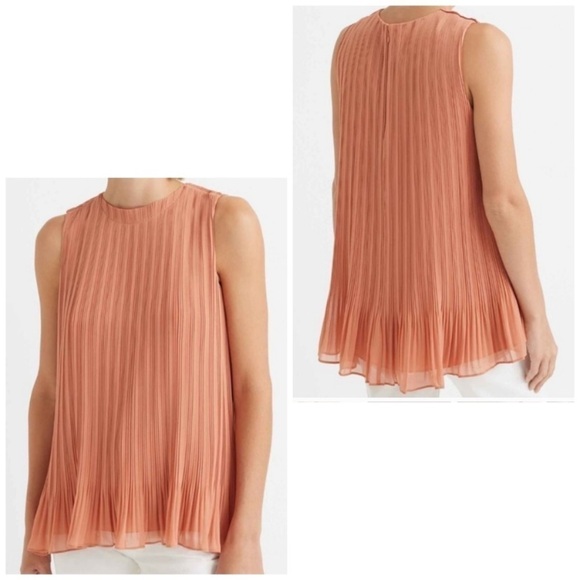 BNWOT Club Monaco Pleated swing top in peach - Picture 3 of 11